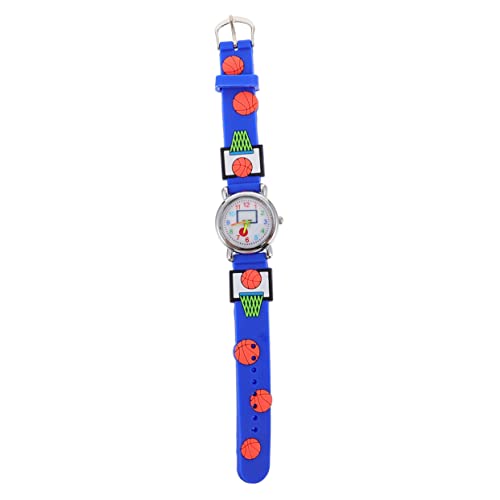 iplusmile 3D Cartoon Kinderuhr für Kleine Kinder Jungen Mädchen wasserdichte Silikon Armbanduhr Kleinkind Analoge Sportuhr Basketball Muster (Blau) von iplusmile