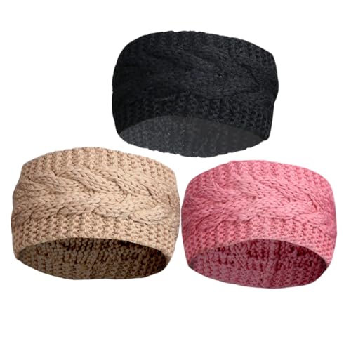 iplusmile 3stücke Gestricktes Stirnband Gestricktes Haarband Damen Haarband Damen Outdoor Haarbänder Haar Accessoire Warme Wolle Stirnband Chic Elastische Haarbänder Stirnbänder Für von iplusmile