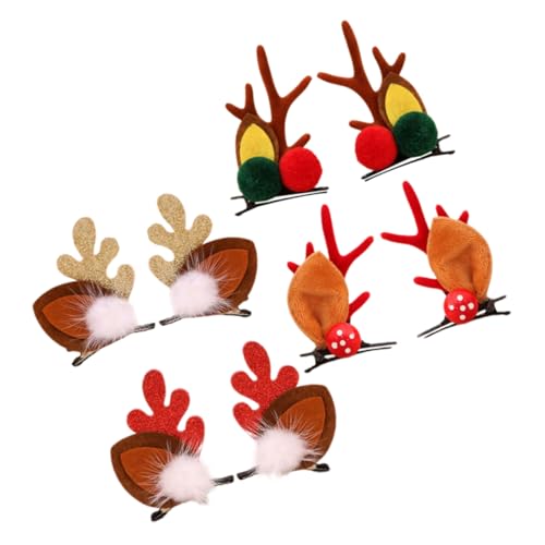 iplusmile 4 Paare Haarklammern Weihnachten Rentier Geweih Haarspangen aus Umweltfreundlichem Stoff Langlebig Praktisch Sicher und Angenehm zu Tragen Design für Mädchen Outdoor Festtagslook von iplusmile