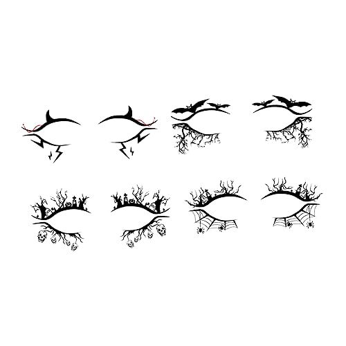 iplusmile 4 Paare Halloween Eyeliner Sticker mit Fledermaus und Spinne Praktische Augen Make Up Aufkleber Schnell Anzubringende Lidschatten Schablonen für Gruselige Partydekoration von iplusmile