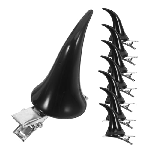 iplusmile 4 Paare Teufelshorn Haarclips Schwarz Haltbare Halloween Haaraccessoires für Mädchen Kreative Gothic Hörner Haarspangen Cosplay Party Zubehör von iplusmile