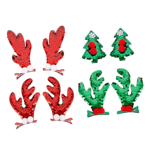 iplusmile 4 Paare Weihnachts Haarklammern mit Glitzer Rentiergeweih Design Festliche Haarspangen in Rot und Grün Geeignet für Weihnachten Party Vielseitiger Haarschmuck für Damen und iplusmile 4 Paare Weihnachts Haarklammern mit Glitzer Rentiergeweih Design Festliche Haarspangen in Rot und Grün Geeignet für Weihnachten Party Vielseitiger Haarschmuck für Damen und von iplusmile