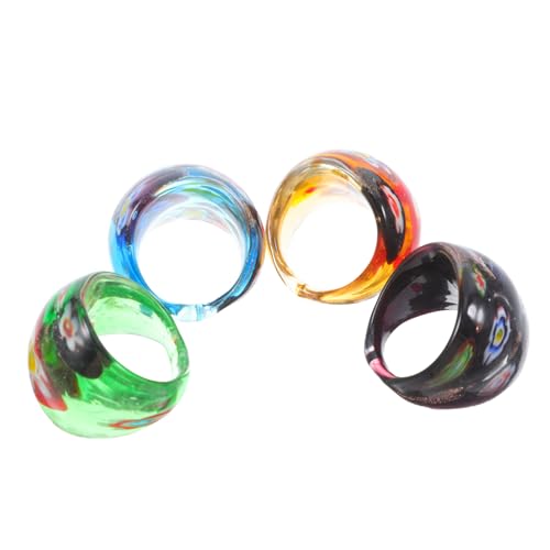 iplusmile 4 Stck Glasringe für Damen Dekorative Fingerringe Gelb Grün Blau und Schwarz Boho Ringe für Besondere Anlässe und Tägliches Styling iplusmile 4 Stck Glasringe für Damen Dekorative Fingerringe Gelb Grün Blau und Schwarz Boho Ringe für Besondere Anlässe und Tägliches Styling von iplusmile