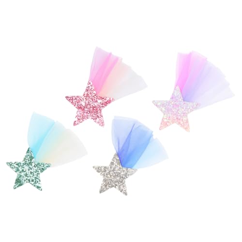 iplusmile 4 Stck Teiliges Glitzernde Haarklammern für Mädchen Funkelnde Meteor Haarspangen Dekorative Haarclips für Partys und Alltag Sanfte Haarschmuck Accessoires von iplusmile