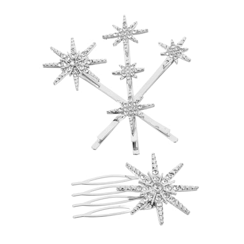 iplusmile 4 Stück Haarspange mit Strass Strass-Haarnadeln Haarschmuck für Mädchen Bobby Styling Clips Haarspangen Haarklammern Elegante Haarnadeln Mädchen Haarzubehör Zinklegierung Silber von iplusmile