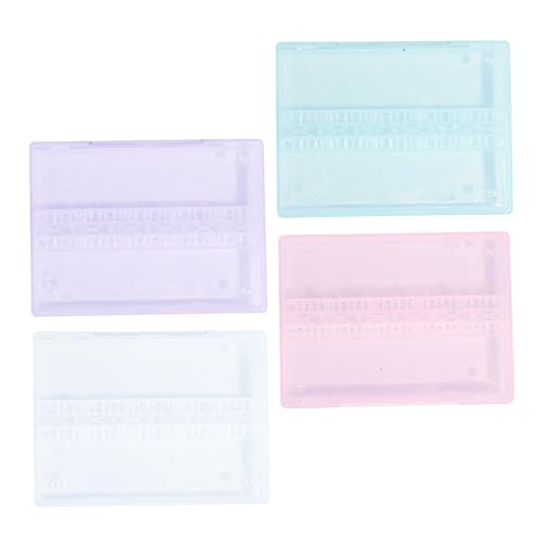 iplusmile 4 Stück Teiliges Organizer Mini Aufbewahrungsbox für Schleifkopf Bohrer Stabil und Langlebig für Professionelle und Private Maniküre Einfache und Transport von iplusmile