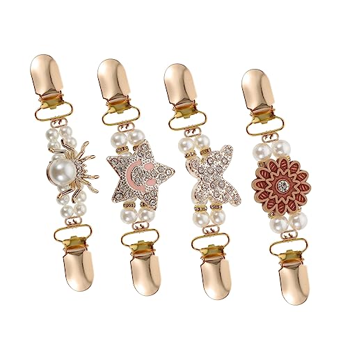 iplusmile 4 Stück Teiliges Perlen Broschen Cardigan Clips Strickjacken Verschlüsse mit Fake Pearl Schalclip Pullover Broschen für Damen Vielseitig und Stilvoll für Alltag und Party von iplusmile