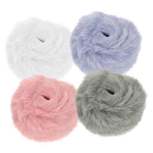 iplusmile 4 Stück Teiliges Plüsch Haargummis in Pastellfarben Weiche Elastische Haarbänder für Damen Kreative Haarschmuck Accessoires Schonend und Bequem für Alltag und von iplusmile