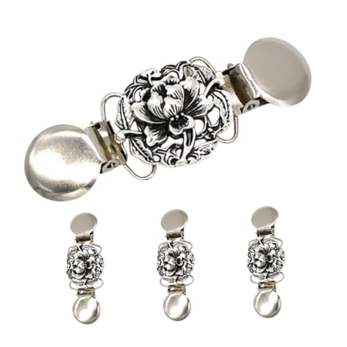 iplusmile 4 Stück Teiliges Retro Cardigan Clips Damen Vintage Kleiderschlaufen Sicherer Halt für Schals und Pullover Alltags und Reiseaccessoire von iplusmile