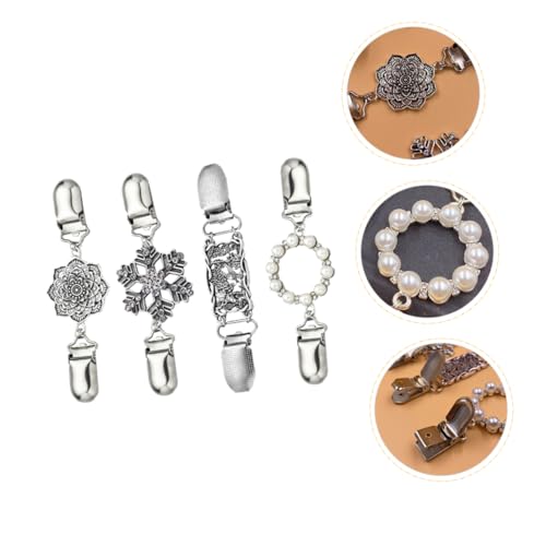 iplusmile 4 Stück Teiliges Retro Cardigan Clips aus Legiertem Material Broschen zum Befestigen von Pullover Hemd und Umhang Eleganter Schmuckclip für Damen bei Hochzeit Arbeit Alltag von iplusmile