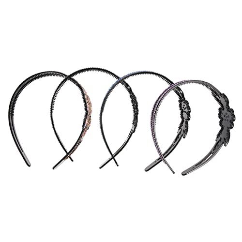 iplusmile 4 Stück Teiliges Rutsch Haarreifen mit Funkelnden Blütensteinen Elastisch und Komfortabel Dekoratives Stirnband für Mädchen und Frauen Festlicher Haarschmuck in Blau Champagner von iplusmile