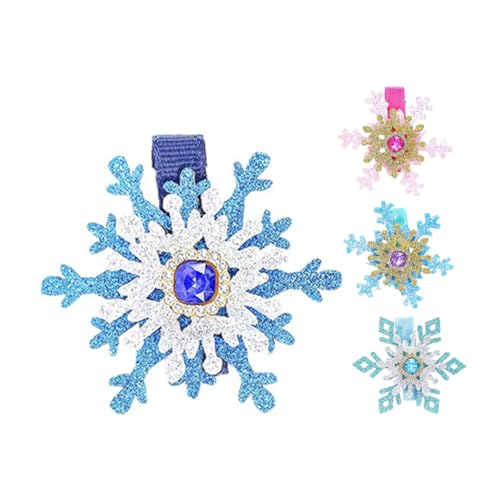iplusmile 4 Stück Teiliges Schneeflocken Haarspangen für Mädchen Funkelnde Strass Haarklammern Kleine Haarklammern aus Niedliche Winter Haaraccessoires für Prinzessinnen Festliche von iplusmile