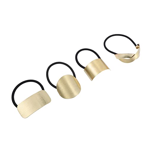 iplusmile 4stücke Metall-haarhalter Stilvolle Haarringe Elastische Haargummis Für Frauen Und Mädchen Pferdeschwanzmanschetten Haarseile Für Mädchen von iplusmile