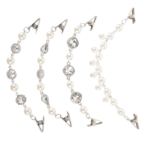 iplusmile 4 Stück Teiliges Vintage Strickjacken Clips mit Perlen Broschen für Pullover Cardigan und Mantel Kleidungsaccessoires für Damen Langlebige und Dekorative Kleidungsschmuck von iplusmile