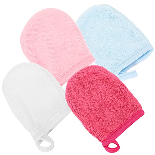 iplusmile 4 Stück Teiliges Waschbare Makeup Entferner Handschuhe aus Weichem Atmungsaktivem Material für Sanfte Gesichtsreinigung und Wiederverwendbaren Gebrauch für Damen Zuhause von iplusmile