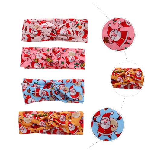 iplusmile 4 Stück Teiliges Weihnachts Stirnband mit Elastischem Geknotetem Haarband in Gelb Blau und Hellrosa Schweißabsorbierend Vielseitig für Fitness Yoga Laufen und Tägliche von iplusmile