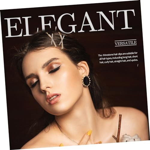 iplusmile 4 Stück X Förmige Metall Haarklammern mit Strasssteinen Teiliges in Gold und Silber Rutschfeste Haarnadeln für Frauen Eleganter Haarschmuck für Festen und Frisuren von iplusmile