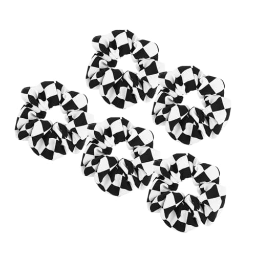 iplusmile 5 Stück Haarring Plaid knusprig Stoff groß Band kariert elastisch Haarschmuck für Damen Haare Haargummis für Mädchen Haarstylingzubehör Haargummis keine Schäden Chiffon Schwarz von iplusmile