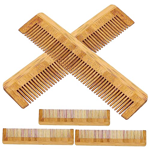 iplusmile 5 Stück Teiliges Bambus Holzkamm mit Feinen Zähnen Antistatisch Ergonomisch Gebogen für Glattes Gewelltes oder Dichtes Haar Geeignet für Männer und Frauen Sanftes Entwirren und von iplusmile