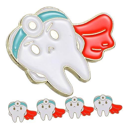 iplusmile 5 Stück Teiliges Cartoon Zahn Broschen Metall Anstecknadeln Langlebige Zahnmotiv Pins Accessoires für Kleidung Taschen Rucksäcke für und Mundgesundheitsfans von iplusmile