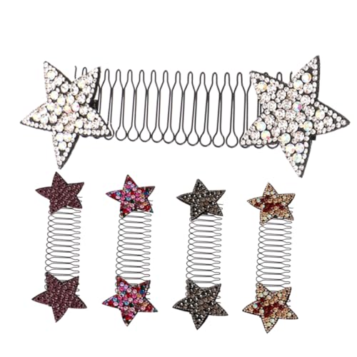 iplusmile 5 Stück Teiliges Haarkamm mit Stern Haarnadeln Unsichtbare Haarklammern für Damen Komfortabel und Fest Haltend Farbiges Styling Tool für und Hochsteckfrisuren Geeignet für Alltag von iplusmile