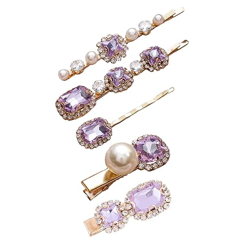 iplusmile 5 Stück Teiliges Vintage Haarklammern mit Perlen und Funkelnden Strasssteinen Süße Haarschmuck Accessoires für Frauen und Mädchen Haarspangen für Alltag und Besondere Anlässe von iplusmile
