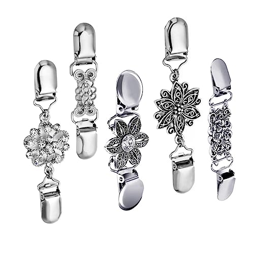 iplusmile 5 Stück Teiliges Vintage Sweater Cardigan Clips mit Blumenmuster Eleganter Pullover Clip Verschluss für Offene Strickjacken Vielseitige Broschen für Damen Einfach Zufällige Farbe von iplusmile