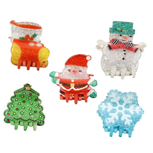 iplusmile 5 Stück Teiliges Weihnachts Haarclip für Frauen Kleine Haarklammern mit Starkem Langlebig Leicht Geeignet für Feines Kurzes und Langes Haar Festlicher Haarschmuck von iplusmile