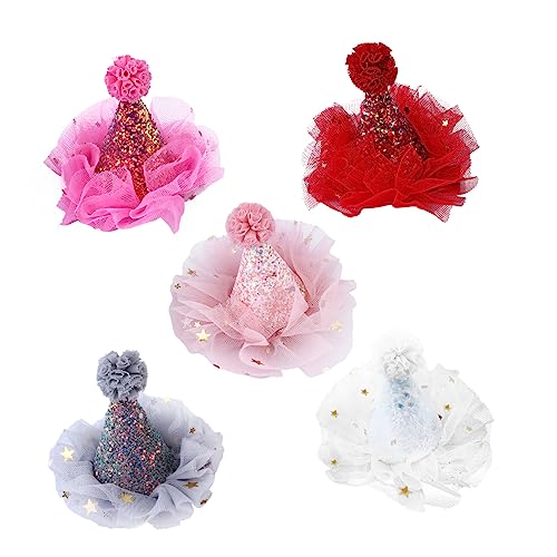 iplusmile 5 Stück Teiliges Weihnachtsmütze Haarklammern für Kompakte Haarspangen Süßer Geburtstags Haarschmuck Tragbare Charmante Clips für Mädchen und Junge Mädchen Festliche Accessoires von iplusmile