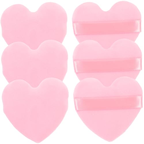 iplusmile 6 Stck Teiliges Herzförmiges Make Up Puff Weicher Puderquaste für Gesicht Kompakt Leicht für Foundation Concealer Isolation Tragbar für Frauen und Mädchen von iplusmile