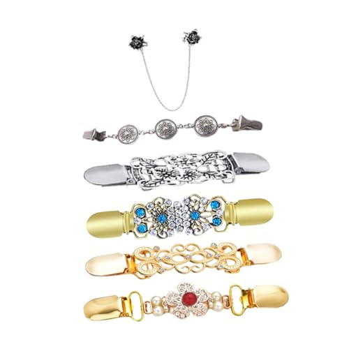 iplusmile 6 Stück Damen Cardigan Clips aus Langlebiger Legierung Vielseitige Strickjacken und Schalhalter Kragen Clips für Pullover Kleider und Schals Einfach zu Befestigen und Elegant von iplusmile