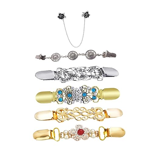 iplusmile 6 Stück Teiliges Damen Cardigan Clips Pullover Verschlüsse Vintage Stil Strickjacken Clips für Kostüm Accessoires zum Fixieren von Schals und Kleidungsstücken von iplusmile