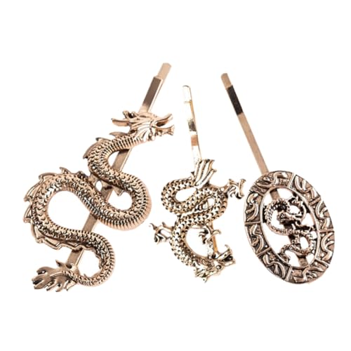iplusmile 6 Stück Teiliges Metall Haarspangen im Retro Punk Stil mit Drachenmotiv Goldfarbene Haarklammern für Mädchen Haarschmuck für Alltag Cosplay Halloween und Party Vielseitig von iplusmile