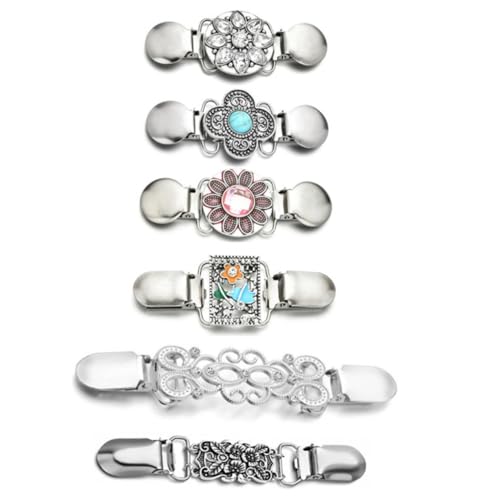 iplusmile 6 Stück Teiliges Vintage Blumen Cardigan Clips aus Langlebiger Legierung Strickjacken und Schalclips für Damen zur Vielseitigen Kleider und Pulloverbefestigung von iplusmile