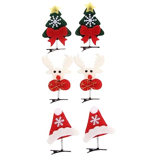 iplusmile 6 Stück Teiliges Weihnachts Haarspangen Handgefertigte Karikaturhafte Haarclips mit Festlichem Weihnachtsbaum Design Bunte Haarklammern für Damen und Mädchen Charmantes von iplusmile