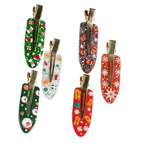iplusmile 6 Stück Teiliges Weihnachts Haarspangen für Mädchen Dekorative Acryl Haarklammern mit Festlichen Motiven Stabile Metall Clips für Vielseitige Frisuren zu Weihnachten von iplusmile