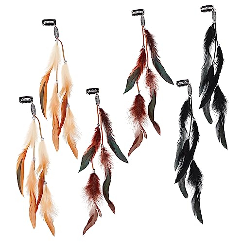 iplusmile 6stücke Haarspangen Mit Feder Für Frauen Haarverlängerungen Mit Clips Feder Zum Anklipsen Für Cosplay-partys Und Maskenbälle Kopfschmuck Für Mädelsabende Und Junggesellinnenabschie von iplusmile