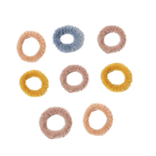 iplusmile 8 Stück Teiliges Bunte Flauschige Haargummis Weiche Ponytail Holder Haarbänder für Mädchen Vielseitig Einsetzbar als Weihnachts Haarschmuck Farbenfrohes Accessoire für Alltag und von iplusmile
