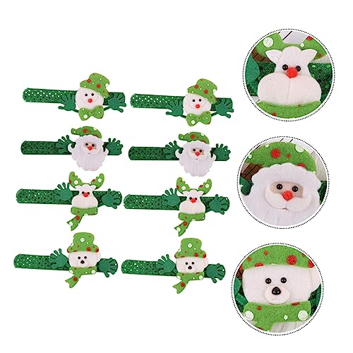 iplusmile 8 Stück Teiliges Slap Bracelet Weihnachtsdesign mit Schneemann Bär Hirsch und Weihnachtsmann Motiven Weihnachtliche Party Armbänder aus Hochwertigem für Jungen und Mädchen von iplusmile