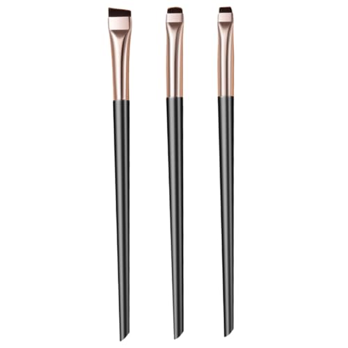 iplusmile Abgewinkeltes Eyeliner Teilig Schwarz Gold Präzisions Lidschatten und Augenbrauenpinsel Spitze für Professionelles Make Up und Natürliche Lidstrichkonturierung von iplusmile