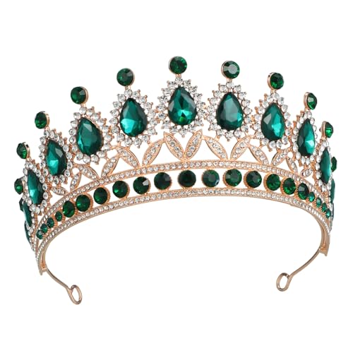 iplusmile Barock Tiara Krone Damen Hochzeit Braut Diadem mit Strasssteinen Zinklegierung Haarschmuck für Geburtstag Abschlussball Festliche Anlässe Accessoire für Abendkleider von iplusmile