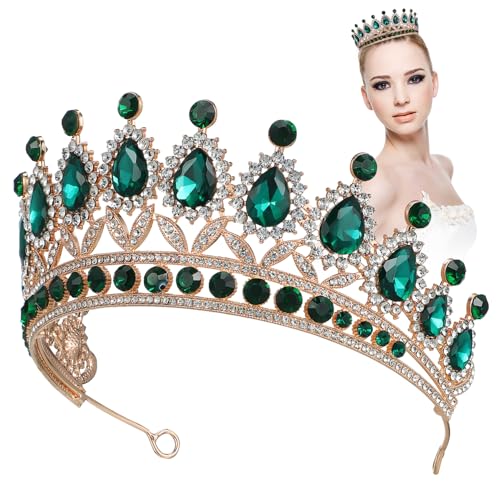 iplusmile Barock Tiara Krone Damen mit Funkelnden Strasssteinen Zinklegierung Vielseitig für Hochzeit Geburtstag Abschlussball Party und Festliche Anlässe Edles Schmuckaccessoire von iplusmile