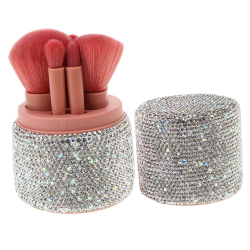 iplusmile Bling Makeup Pinselset mit Staubschutzdeckel Tragbarer Reise Pinselhalter Luxuriöse Aufbewahrung für Foundation Puder Lidschatten Staubdicht Robust Elegant von iplusmile