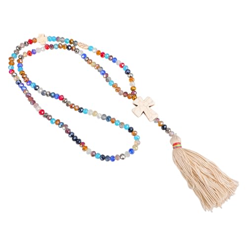 iplusmile Boho Damen Halskette mit Buntem Anhänger und Quaste Vielseitige Halskette für Frauen Elegantes Accessoire für Herbst und Winter Geschenkidee von iplusmile