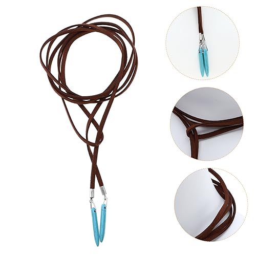 iplusmile Boho Halskette mit Natürlichem Türkisanhänger Lange Samtbänderkette Modisches Party Accessoire Einzigartiges Ethno Design für Damen zu Besonderen Anlässen von iplusmile