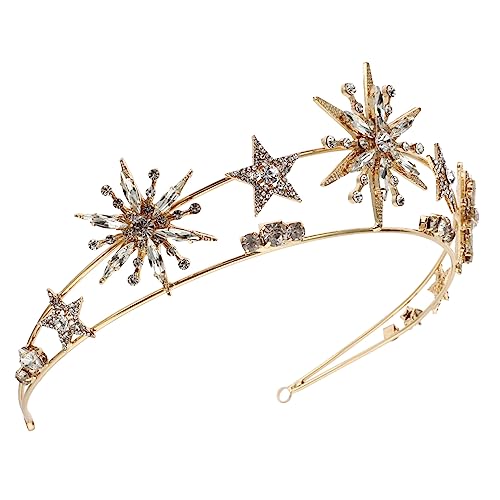 iplusmile Braut Stern Krone Diadem Haarschmuck Mädchen Tiara Kopfschmuck für Hochzeit Party Bankett von iplusmile