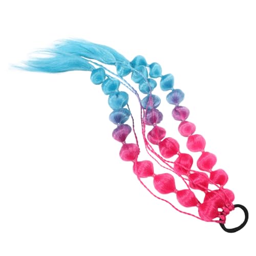 iplusmile Bunte Bubble Hair Extensions Handgefertigt Nahtloses Haarband Leichte Geflochtene Regenbogen Pferdeschwanzverlängerung für Mädchen Langes Haarstyling Zubehör für Partys und von iplusmile