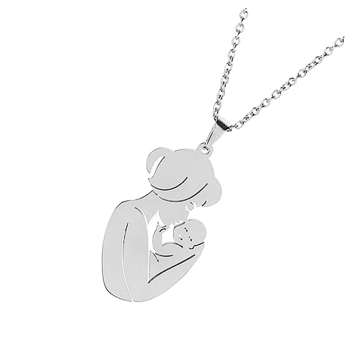 iplusmile Clavicle Kette Mutter Design Schmuck Damen Halskette für Muttertag Glatte Oberfläche Langlebig Modisches Accessoire zu Pullover und Alltag von iplusmile