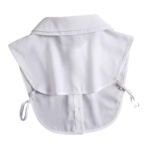 iplusmile Damen Chiffon Fake Kragen Weiß Doppelter Spitzkragen Modischer Falscher Einsatz für Hemden und Blusen Einfach Abzulegen Vielseitiger Schmuckkragen für Damenbekleidung von iplusmile