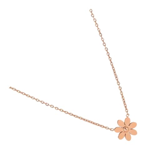 iplusmile Damen Daisy Halskette aus Titanstahl Minimalistischer Rosen Gold Anhänger Zarte Blumen Charms Leichte Schmuckkette für Mädchen und Frauen Modisch und Komfortabel für Alltag und von iplusmile